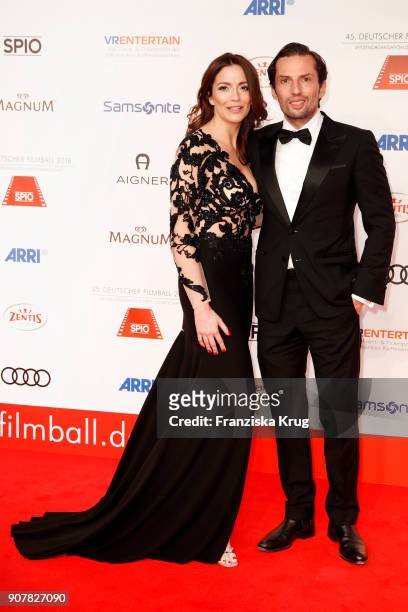 Quirin Berg and his girlfriend Kara Hecker attend the German Film Ball 2018 at Hotel Bayerischer Hof on January 20, 2018 in Munich, Germany.