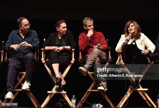Producers Mark Gordon, Evelyn O'Neill, Barry Mendel and Amy Pascal attend the 29th Annual Producers Guild Awards Nominees Breakfast at the Saban...