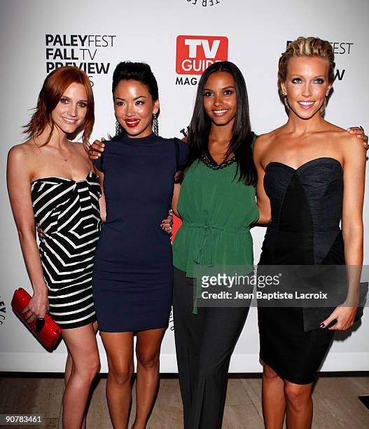 Ashlee Simpson-Wentz, Stephanie Jacobsen, Jessica Lucas and Katie Cassidy arrive at The PaleyFest and TV Guide Magazine's The CW Fall TV Preview...