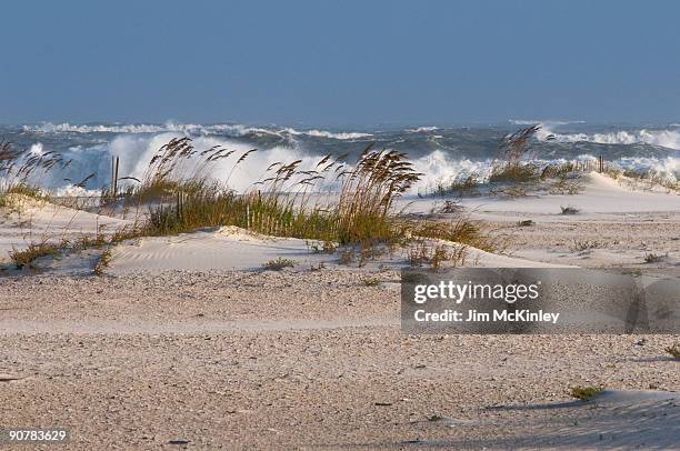 rough surf from hurricane ike - gulf shores alabama stock-fotos und bilder