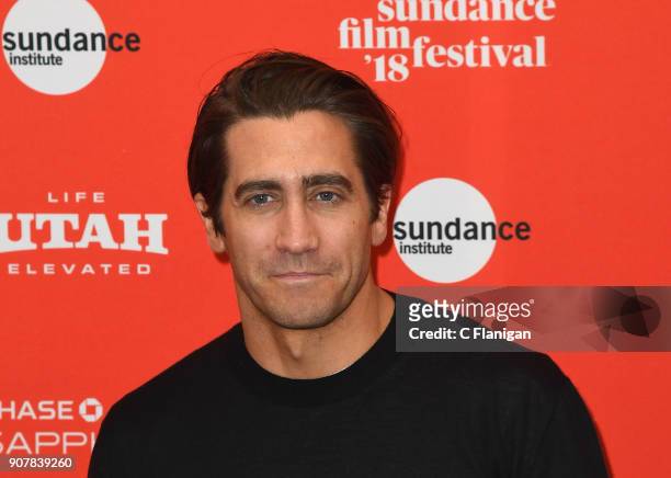 Actor Jake Gyllenhaal attends the 'Wildlife' Premiere during the 2018 Sundance Film Festival at Eccles Center Theatre on January 20, 2018 in Park...