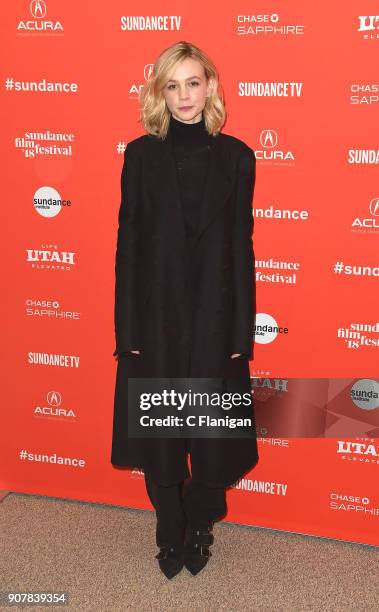 Actor Carey Mulligan attends the 'Wildlife' Premiere during the 2018 Sundance Film Festival at Eccles Center Theatre on January 20, 2018 in Park...