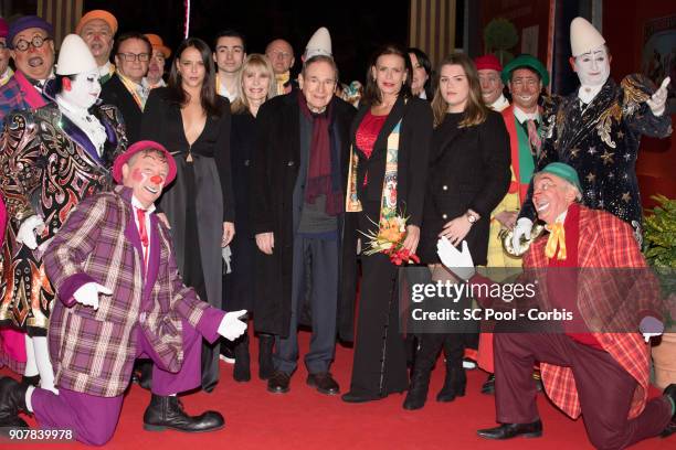 Pauline Ducruet, Candice Patou, Robert Hossein, Princess Stephanie of Monaco and Camille Gottlieb attend the 42nd International Circus Festival In...