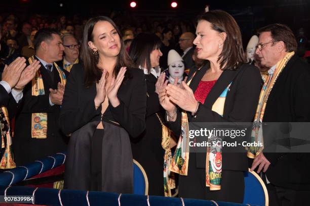 Pauline Ducruet and Princess Stephanie of Monaco attend the 42nd International Circus Festival In Monte-Carlo on January 20, 2018 in Monaco, Monaco.