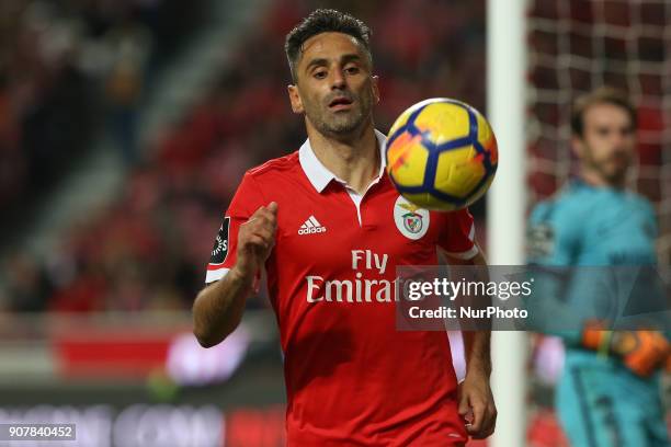 Benficas forward Jonas from Brazil during the Premier League 2017/18 match between SL Benfica v GD Chaves, at Luz Stadium in Lisbon on January 20,...