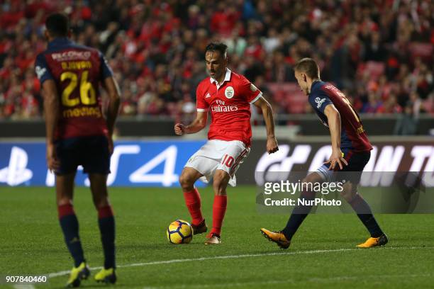 Benficas forward Jonas from Brazil during the Premier League 2017/18 match between SL Benfica v GD Chaves, at Luz Stadium in Lisbon on January 20,...
