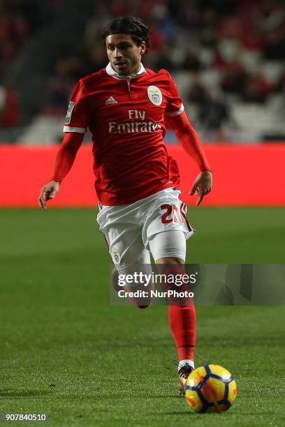Benficas midfielder Filip Krovinociv from Croatia during the Premier League 2017/18 match between SL Benfica v GD Chaves, at Luz Stadium in Lisbon on...