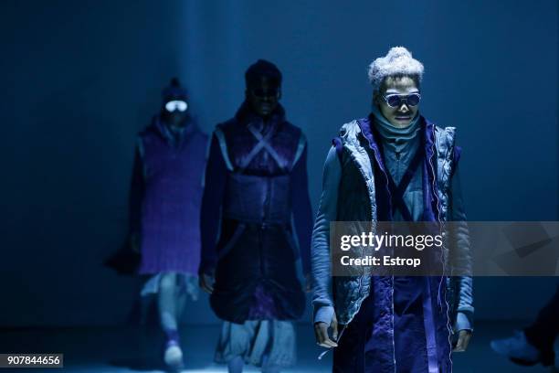 Atmosphere during the Boris Bidjan Saberi Menswear Fall/Winter 2018-2019 show as part of Paris Fashion Week on January 18, 2018 in Paris, France.