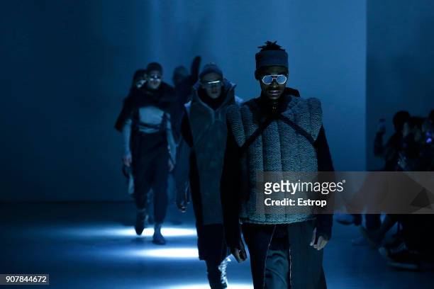 Atmosphere during the Boris Bidjan Saberi Menswear Fall/Winter 2018-2019 show as part of Paris Fashion Week on January 18, 2018 in Paris, France.