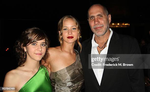 Acresses Tessa Ia and Jennifer Lawrence and director Guillermo Arriaga attend the "The Burning Plain" film premiere at Bond Street Thompson Beverly...