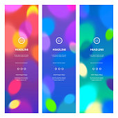 Bright Colorful Banners with Bokeh Lights