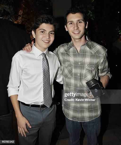 Actor Matthew Levy and creator/producer Justin Berfield pose at Fox TV's Fall Eco-Casino Party at BOA Steakhouse on September 14, 2009 in West...