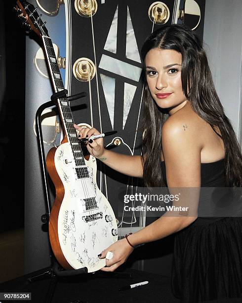 Actress Lea Michele appears at Fox TV's Fall Eco-Casino Party at BOA Steakhouse on September 14, 2009 in West Hollywood, California.