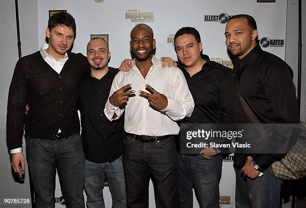 Director Vlad Yudin, cinematographer Vitaly Acosta, AD Craig Barton, producer Jose Aguilar and producer Edwin Mejia attends the "Big Pun: The Legacy"...