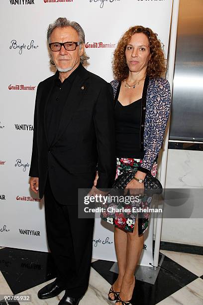 Actor Harvey Keitel and actress Daphna Kastner attend Apparition and Vanity Fair's US rremiere Of "Bright Star" at The Paris Theatre on September 14,...