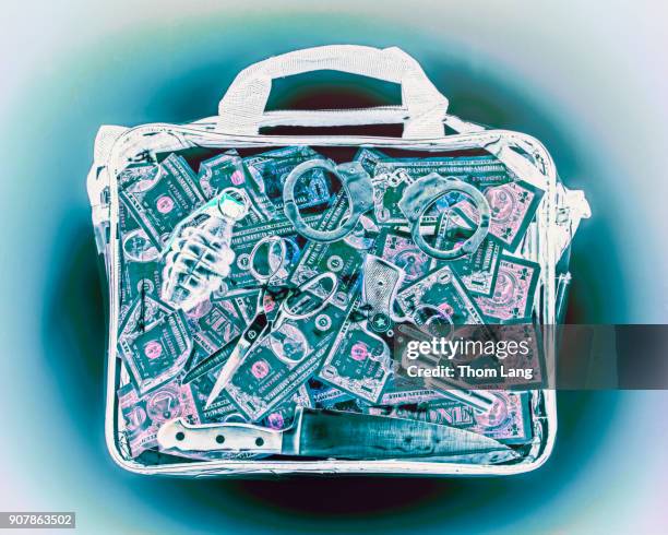 airport security bag x-ray - airport x ray images stock-fotos und bilder