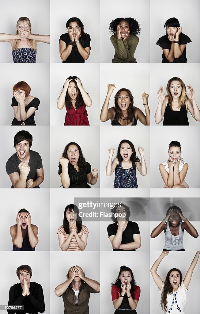 Group of people with different emotions