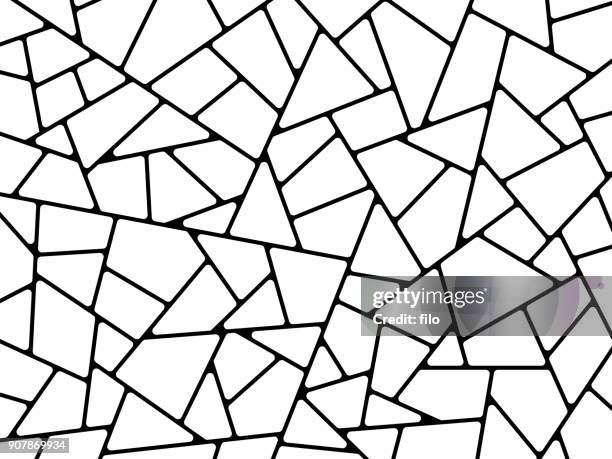 bildbanksillustrationer, clip art samt tecknat material och ikoner med rad abstrakta former bakgrund - mosaik