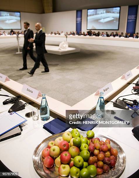 Ministers gather for the last day of the informal meeting of EU agriculture and fisheries ministers, in Vaxjo, southern Sweden, on September 15,...