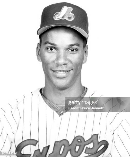 Moises Alou of the Montreal Expos poses for a portrait during Spring Training circa March, 1992 in West Palm Beach, Florida.