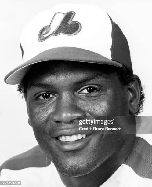 Tim Raines of the Montreal Expos poses for a portrait during Spring Training circa March, 1985 in West Palm Beach, Florida.