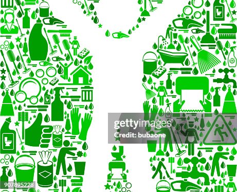 人清潔和家務向量圖示模式 人清潔和家務向量圖示模式