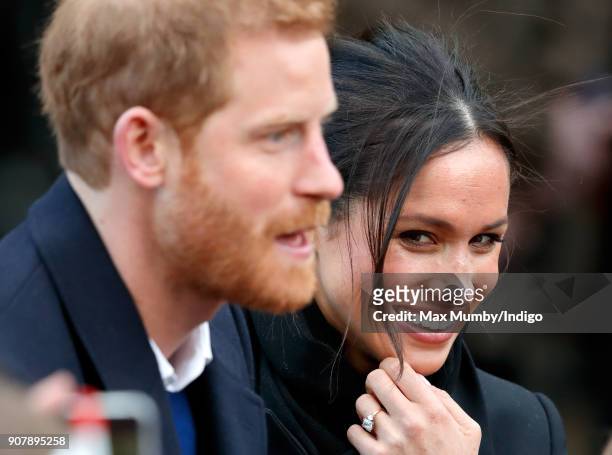 Prince Harry and Meghan Markle visit Cardiff Castle on January 18, 2018 in Cardiff, Wales.