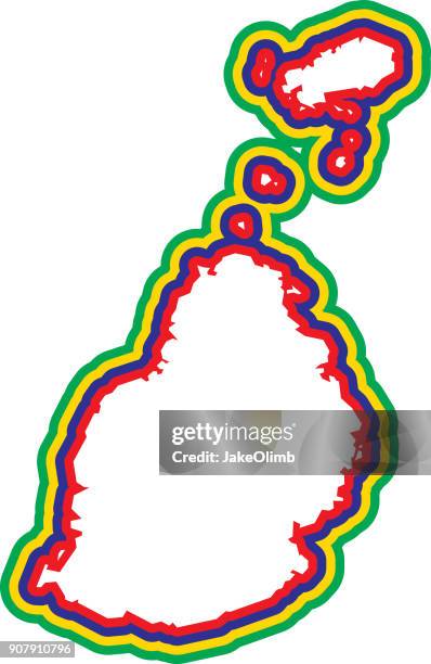mauritius outline - mauritius stock illustrations