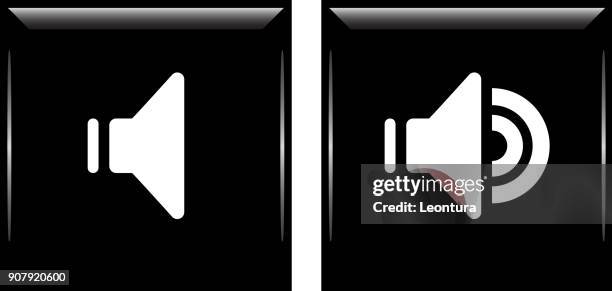 speaker icons - volume dial stock illustrations