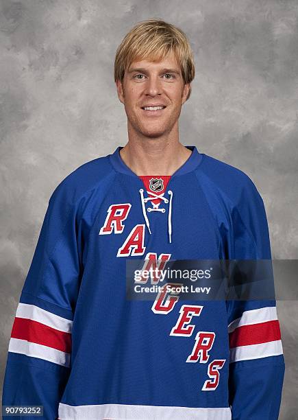 Stephen Valiquette of the New York Rangers poses for his official headshot for the 2009-2010 NHL season.