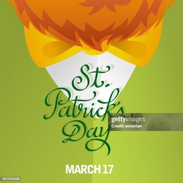 st. patrick's leprechaun invitation - shirt dress stock illustrations