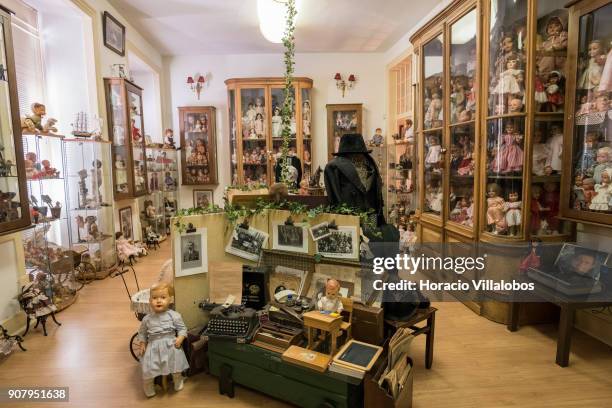 Dolls are seen at the museum area of the "Hospital de Bonecas" on January 18, 2018 in Lisbon, Portugal. Started in 1830 by Dona Carlota, an old lady...