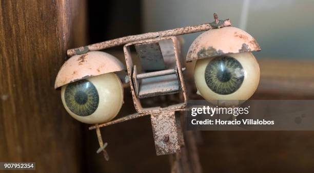 Doll's eyes at "Hospital de Bonecas" on January 18, 2018 in Lisbon, Portugal. Started in 1830 by Dona Carlota, an old lady making rag dolls in her...