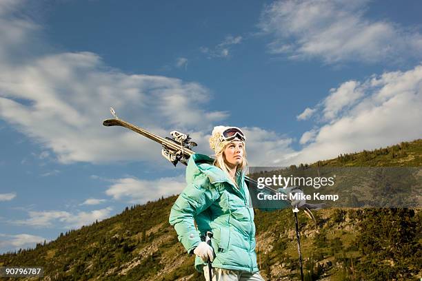 skier looking for the snow - mount disappointment stock pictures, royalty-free photos & images