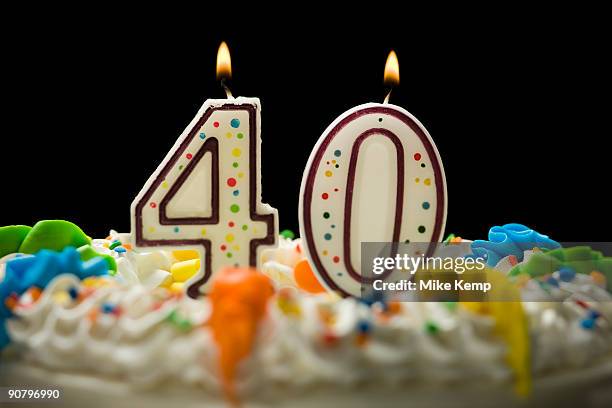 birthday cake with candles that say 40 - 40 2009 stock pictures, royalty-free photos & images