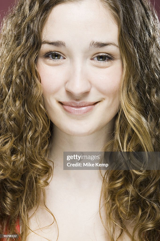 Woman with curly hair