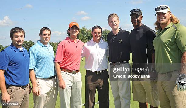 Danny Woodhead, Jim Leonhard, Donald Trump Jr.,Jim Feely, Eric Trump, Darryl Strawberry and Nick Mangold attends the 3rd annual Eric Trump Foundation...