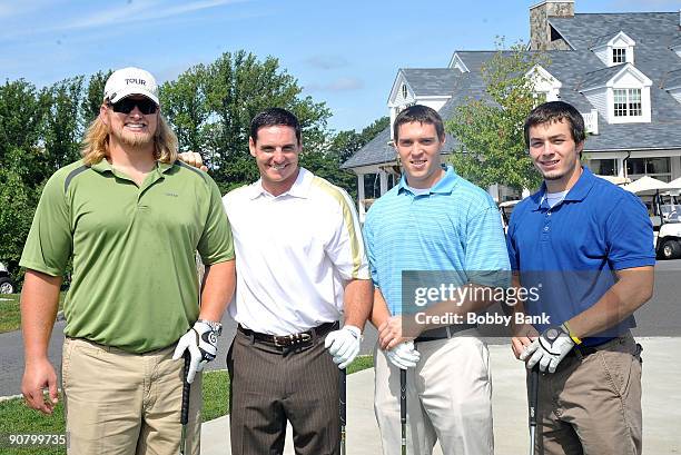 New York Jets Nick Mangold, Jim Feely, Jim Leonhard and Danny Woodhead attends the 3rd annual Eric Trump Foundation Golf Invitational at the Trump...