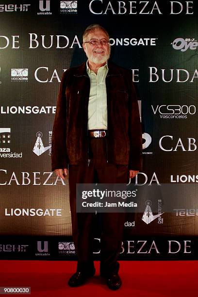 Actor Eugenio Cobo attends at Mexican premiere of the 'Cabeza de Buda' movie at Cinepolis Plaza Universidad Movie Theater on September 14, 2009 in...