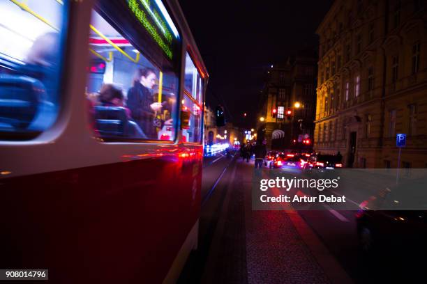 prague at night. - traffic light control box stock pictures, royalty-free photos & images