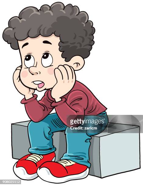 71 Kid Sitting On Bench Cartoon High Res Illustrations - Getty Images