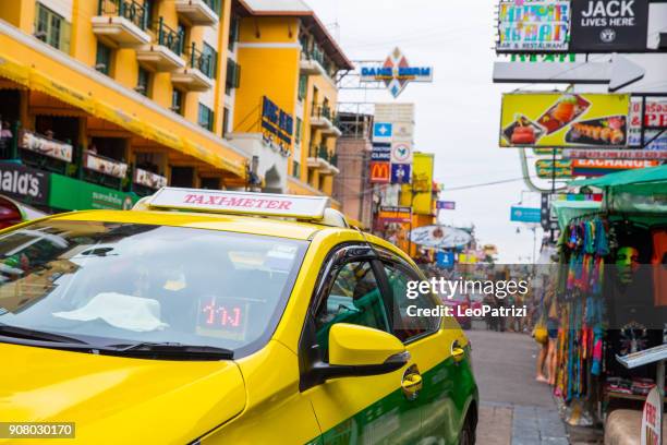 taxi in bangkok khao san road - thailand - khao san road stock pictures, royalty-free photos & images