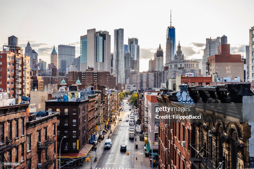 Lower Manhattan cityscape - Chinatown