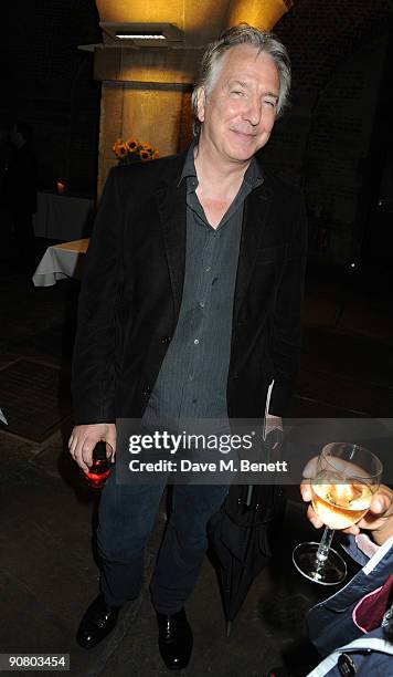 Alan Rickman attends the aftershow party of "The Mysteries: Yiimimangaliso" at The Crypt on September 15, 2009 in London, England.