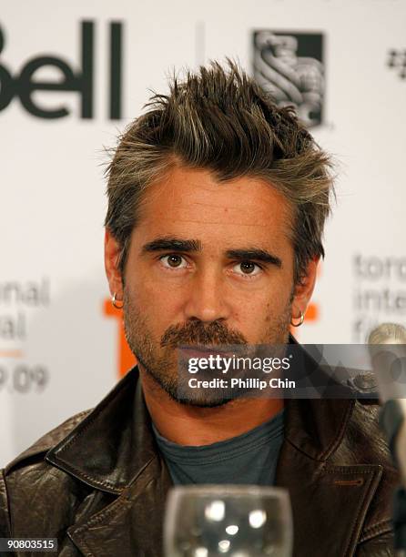 Actor Colin Farrell speaks onstage at the "Ondine" press conference held at the Sutton Place Hotel on September 15, 2009 in Toronto, Canada.