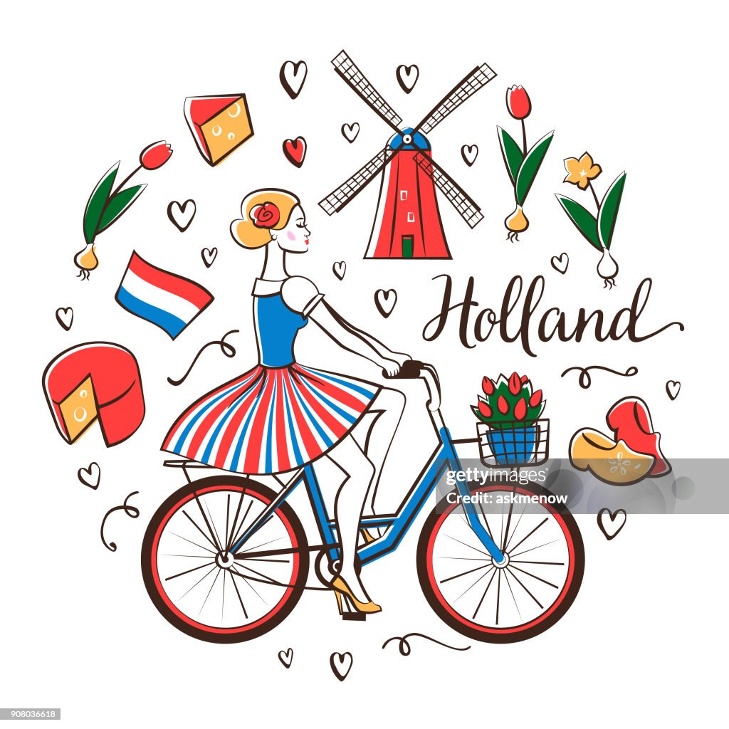 Riding a bicycle in Holland