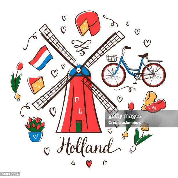 stockillustraties, clipart, cartoons en iconen met holland - amsterdam fietsen