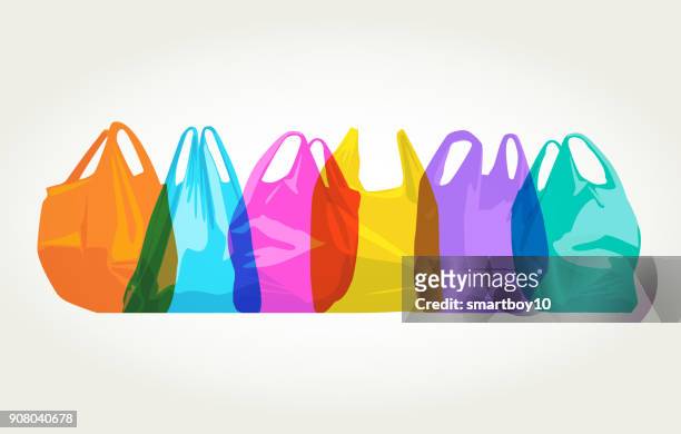 plastic carrier bags - plastic stock illustrations