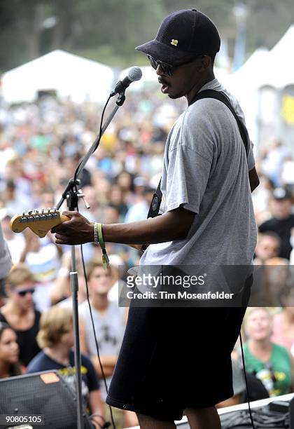 Black Joe Lewis of Black Joe Lewis & the Honeybears performs at Day One of the Outside Lands Music & Art Festival at Golden Gate Park on August 28,...