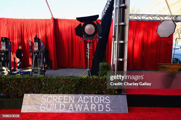 View of the atmosphere at the 24th Annual Screen Actors Guild Awards - Behind The Scenes Day 3 at The Shrine Auditorium on January 20, 2018 in Los...